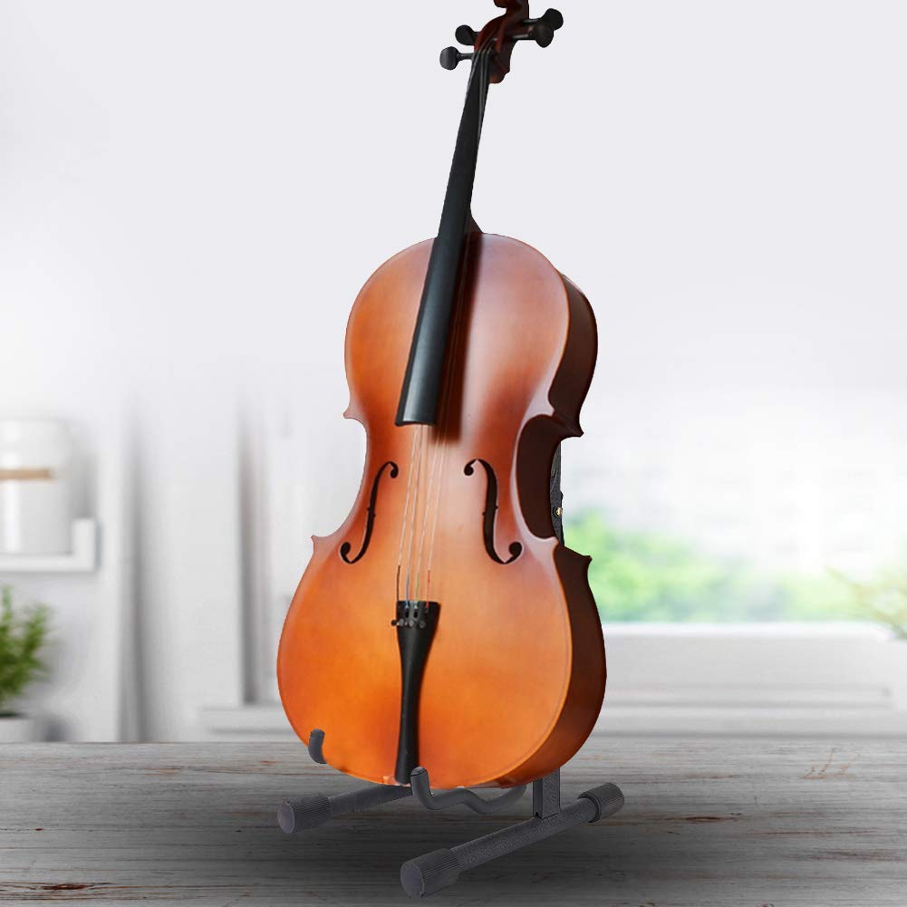 Supporto per Contrabbasso per Contrabbasso, Cornice Regolabile Portatile Pieghevole Antiscivolo per Violoncello Supporto per Strumento Musicale in Metallo, Nero