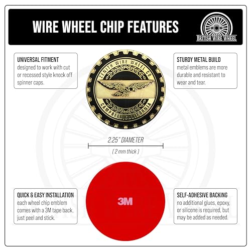 Image of Zenith Gold & Black Metal Wheel Chip Emblems (Set of 4) | 24K Triple Gold Plated Solid Metal Wheel Chip Emblems, 2.25 inch | for Lowriders with Cut or Recessed Knock Off Spinner Caps