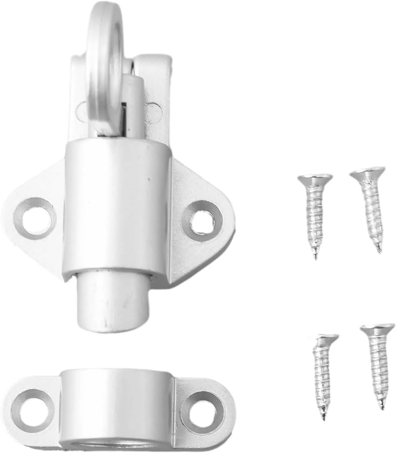 Aluminum Alloy Door Latch Automatic Spring Bounce Door Bolt Home Hardware Gate Safety Latch Lock 1Pcs