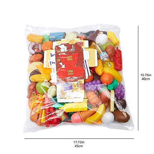 Image of Amazon Basics Pretend Play Food Toy Set for Kids Ages 3 and Up, 150 Pieces, Multicolor