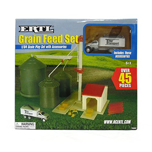 Ertl Farm Country Grain Feed Set & John Deere Die-Cast Farm Toy 70 Piece Value Playset #TOP2