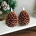 Produktbild 2 Stück Flammenlose Tannenzapfenkerzen,LED Flammenlose Tannenzapfen Kerzen,Künstliche Kerzen,Flameless Pinecone Candles für Zapfen Weihnachten Deko Innen Tischdeko (Braun Gold)