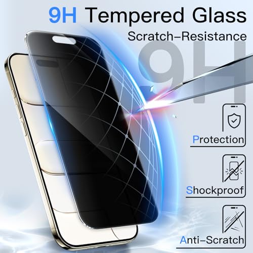 Image of Mr.Shield 360 True Privacy Screen Protector Tempered Glass Guard for iPhone 17 Air, 4-Way Anti-Spy with Easy Installation Kit, 9H Hardness, 3D Curved Edges, Case-Friendly