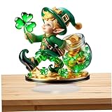Gcroet Figura de Duende acrílico de la Suerte 2D, decoración del Día de San Patricio, para Escritorio, Estante y decoración navideña para el hogar, 1 ud.