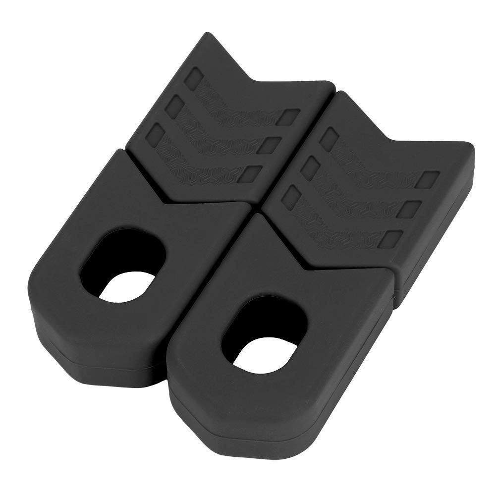 Dilwe Protector de manivela de bicicleta, cubierta de silicona para arranque, protectores para botas de brazo (negro)
