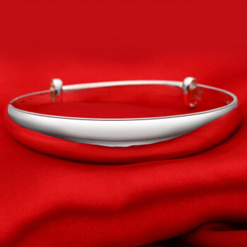 Braccialetti a Catena con Polsino in Argento Sterling Moda, Bracciale in Argento Sterling 925 con lucidatura a Mano Bracciale con Polsino Regolabile da Donna Gioielli in Argento