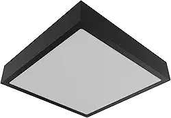 Plafon 25x25cm De Sobrepor Aço E Vidro Quadrado Sala, Cozinha, Quarto e Banheiro 1000/25 (Preto Texturizado)