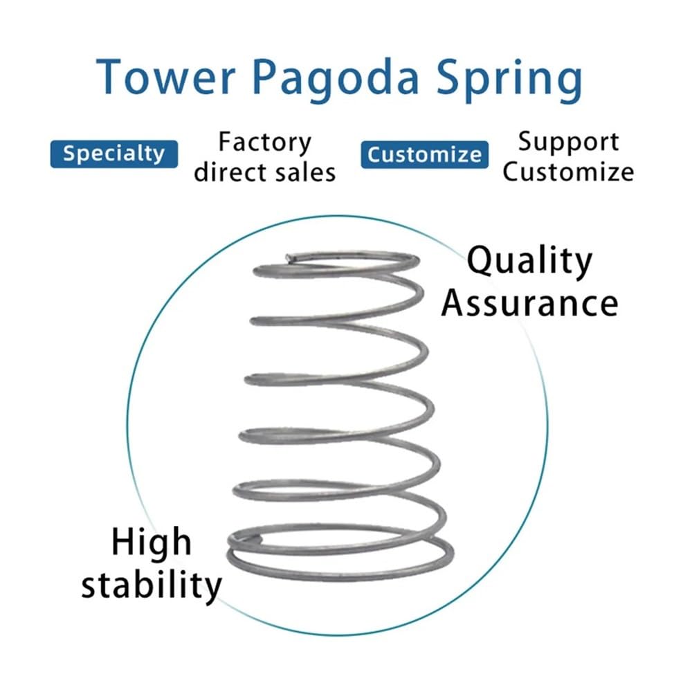 Molle Metalliche Molla Di Pressione Conica In Acciaio Inossidabile 304 Molle Di Compressione A Cono Conico Diametro Filo Torre 0,4 Mm 0,5 Mm 0,7 Mm - Foto 6