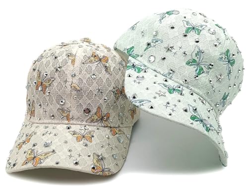 Gorra de béisbol mujer con encaje y mariposas miniatura 4