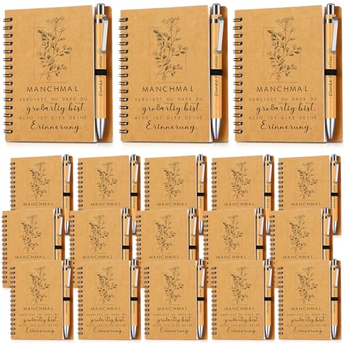 Cahiers à spirale kraft stylos bois écriture bureau lot de 18