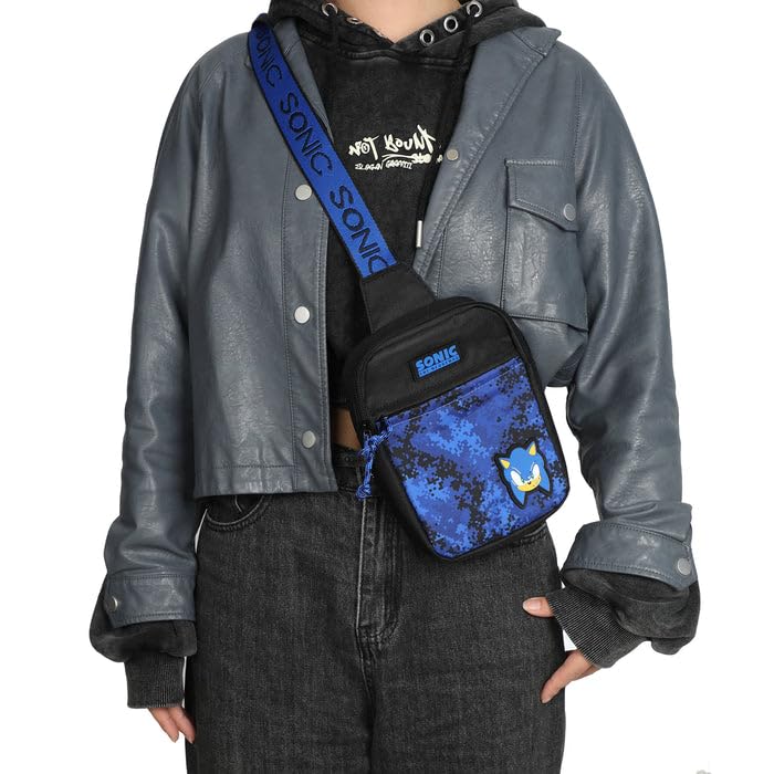 Bioworld Sonic The Hedgehog Sac à bandoulière pour garçon Bleu, bleu, Taille unique