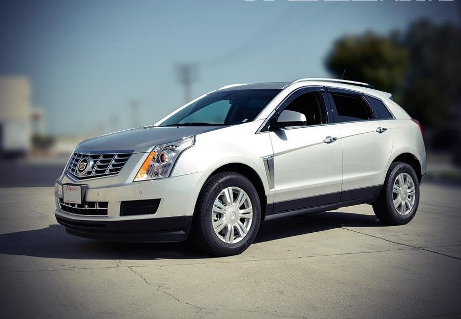 WellVisors Window Visors Wind Deflectors Compatible with Cadillac 2010-2016 SRX with Chrome Trim Rain Guards 3-847CA001