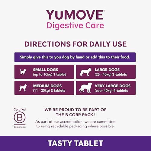 YuMOVE Digestive Care, Dog Pre and Probiotics Supplement for Gut Health, Digestive Support for All Ages and Breeds, 120 Tablets - Eco Friendly and Letter Box Ready Packaging - Image 5