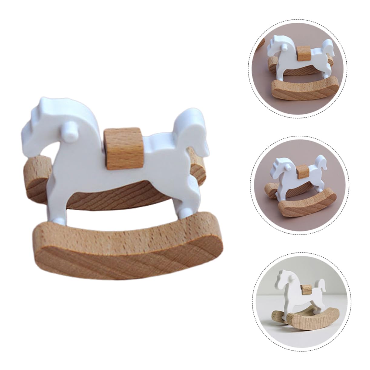 Amazon.co.jp: OATIPHO 小さな木の馬 ミニチュア木馬の置物 ドール