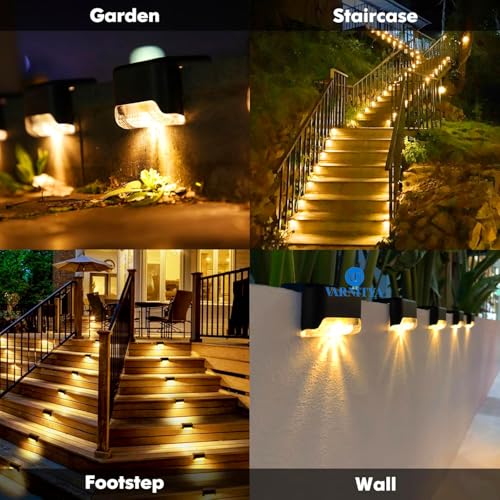 Image of Solar Light for Outdoor Garden Waterproof Home Wall Lights, Solar Lamp for Stair, Deck, Balcony, Terrace, Garden, Fence Decoration (16, Medium)