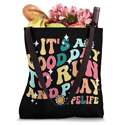 It's A Good Day To Run And Play Retro Groovy PE Life Tote Bag miniatura 4