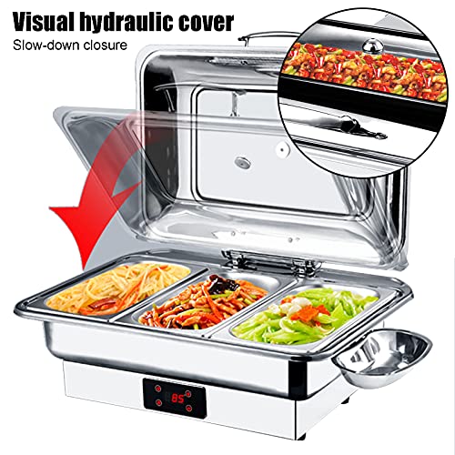 YAOYAOO Edelstahl Chafing Dish Speisewärmer Buffet Speisenwärmer Edelstahl, Wärmebehälter für Speisen Buffetwärmer… – Bild 5