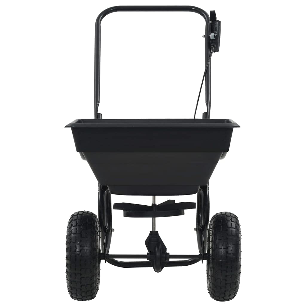 Spargisale a Spinta in PVC e Acciaio 92x46x70 cm 15 L,Prato e Giardino,Giardinaggio,Attrezzi da Giardinaggio,Spandiconcime-142965