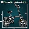 CLOCOKI Electric Bike for Adults Foldable, Peak 500W Motor 23MPH Max Speed City Commuter E-Bike, Teens & Adult Electric Bicycle 48V12AH Battery 35 Miles PAS Range,Pedal Assist Mini Ebikes 14" #3