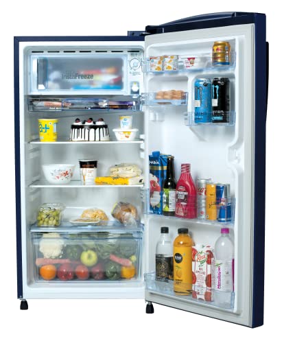 Image of Havells-Havells -LLOYD Refrigerator Single Door 200L 2 Star Fixed Speed Zephyr Blue GPPS /Honey Comb GLDC212SZBT2GB