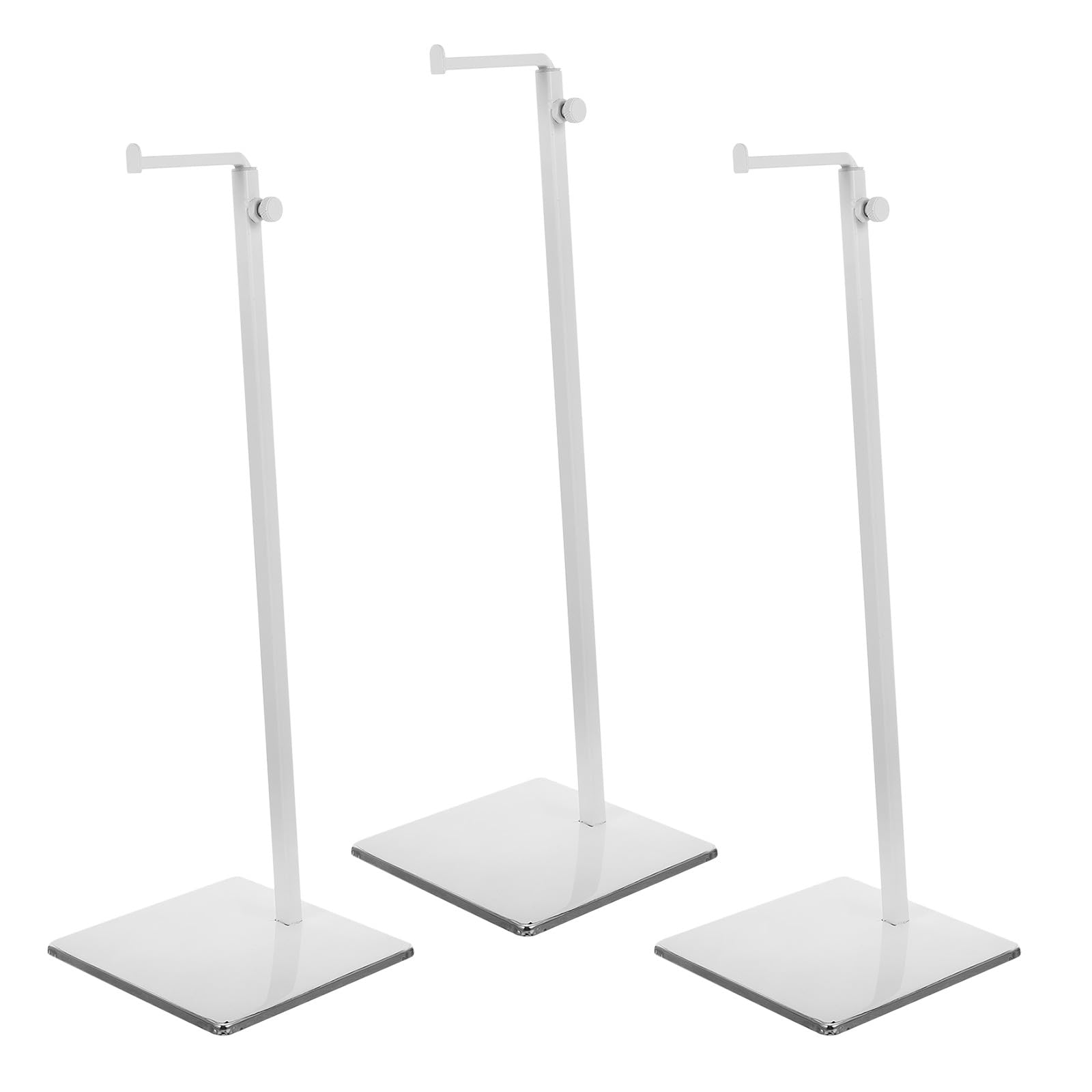 Artibetter 3 percheros metálicos para bolsos, soporte de exhibición para bolsos con altura ajustable, organizador de con gancho para mesa o mostrador.