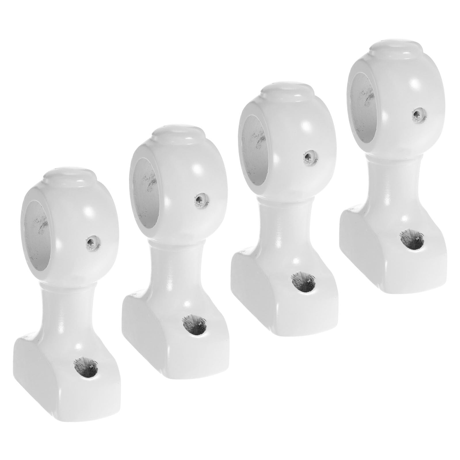 4 Pezzi Supporto Bastone e Stabilità Migliorata in Legno Bianco Design Decorativo per Tende per Home Décor e Camera da
