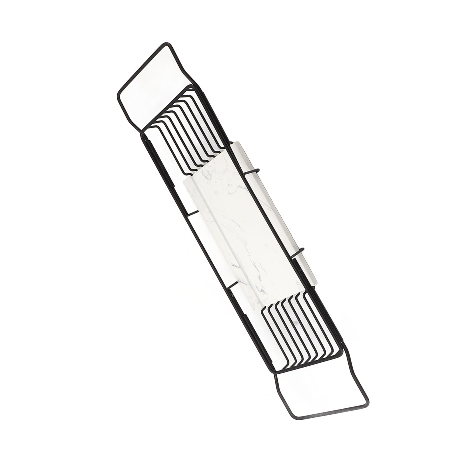 Bandeja de acero inoxidable para bañera con lados extensibles, organizador de baño para un fácil almacenamiento y exhibición de accesorios, ideal para relajarse y mantener lo esencial al alcance