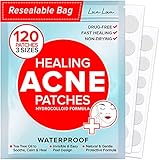 Acne Pimple Patches (120 Count - 3 Sizes) – Invisible Hydrocolloid Bandages with Tea Tree Oil, Absorbing Patches for Acne Spot Treatment, Blemish & Zit Stickers (120 Pack) (120 Pack)