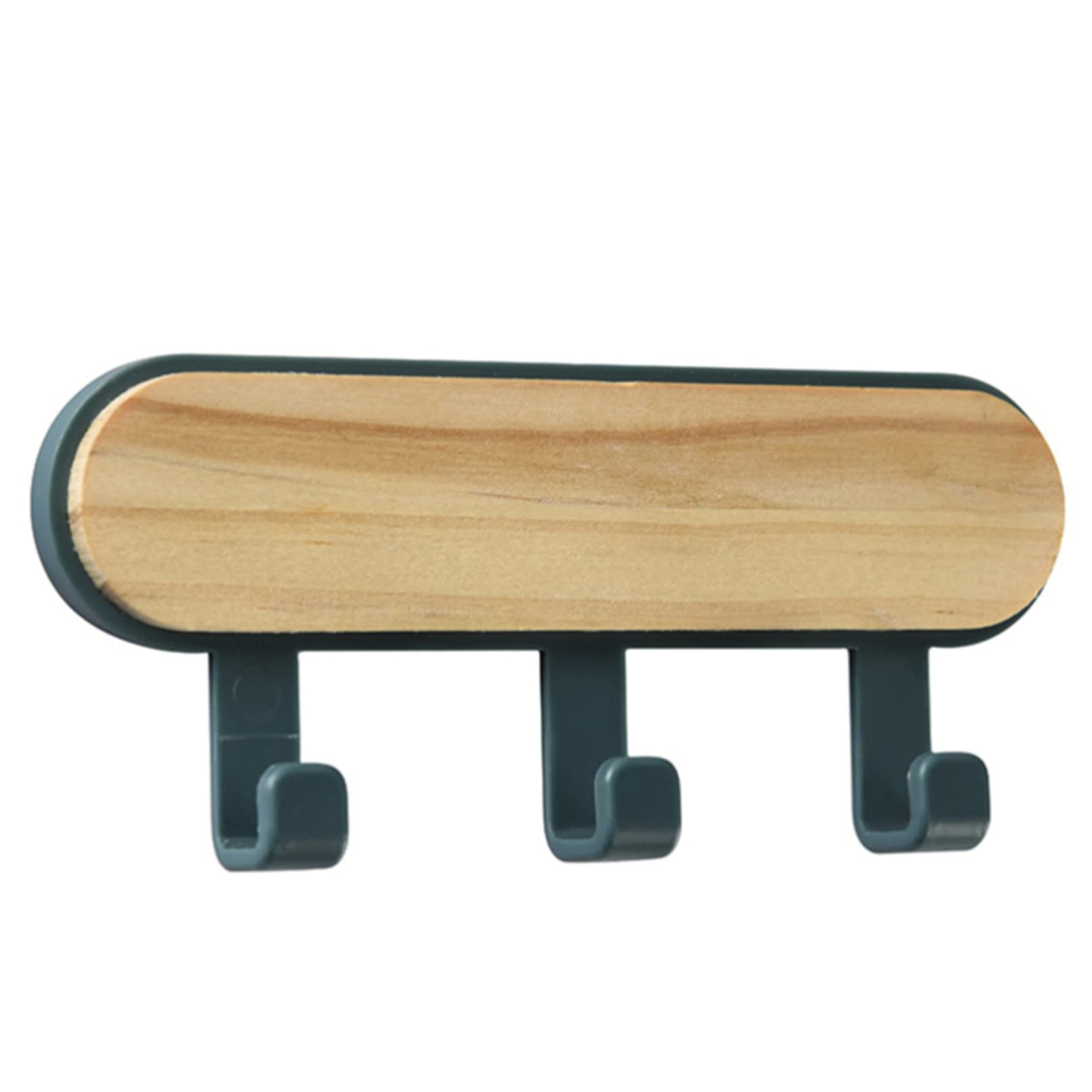 QXPDD Wooden Wall Hooks Hanging Wall Mounted Self-adhesive Multi purpose Coat Hooks for Keys Towel Clothes,Deep blue-three rows