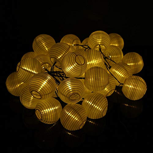 30 lampion solarny LED, łańcuch świetlny na zewnątrz, Boże Narodzenie, ogród, podwórko, balkon, latarnia, kula, łańcuch świetlny