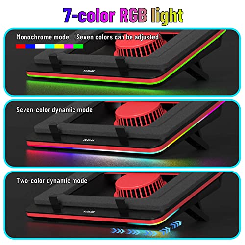 ELELAK-F60-RGB-Gaming-Laptop-Cooling-pad-for-14-173-inch-Laptop-Powerful-Turbo-Fan-5000RPM-Speed-52CFM-air-Volume-for-Rapid-CoolingAir-Lock-Sponge-dust-FilterHeight-Adjustment-Laptop-Cooler