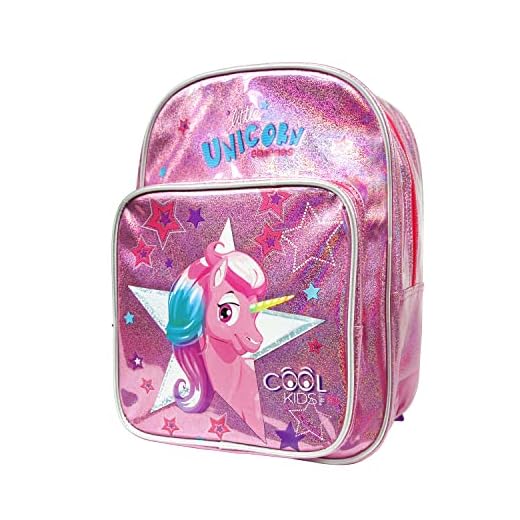 PERLETTI Zaino Borsa Bambino Bambina 2/5 Anni - Zainetto Bimbo Bimba per Scuola Materna Asilo Viaggi - Cartella Scolastica Olografica Capiente con Dettagli Catarifrangenti (Zaino Unicorno con Tasca)