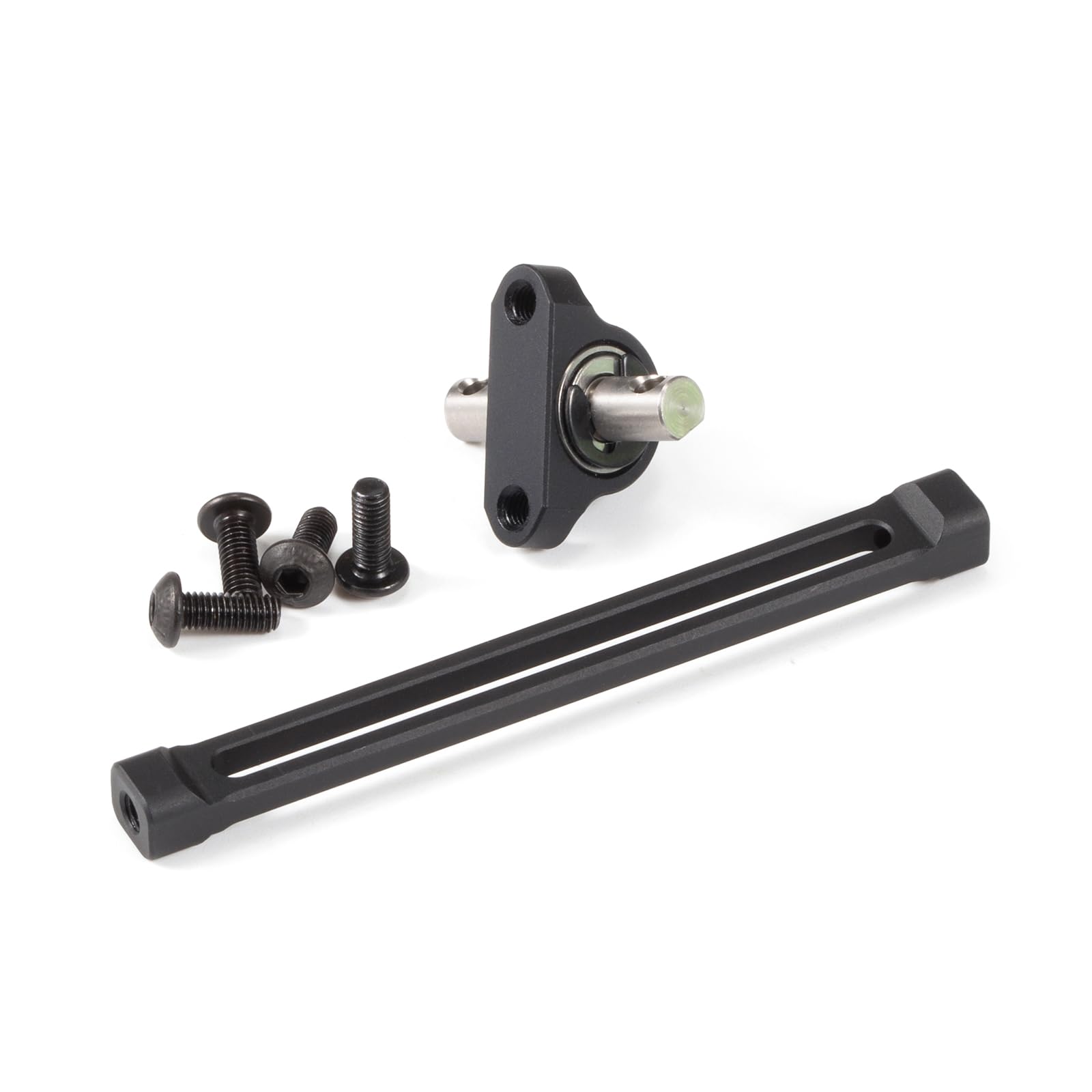 Adjustable Carrier Bearing 70mm Width Transfer Case, Aluminum Alloy CNC Machined for 1/10 RC Crawler LCG Chassis Cheater Rigs Comp Build (Black)