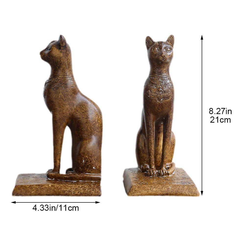 Antike Ägyptische Bastet-katzenstatue, Buchstützen Für Schwere Bücher, Dekorative Buchstützen Der Ägyptischen Katze Für Regale, Rutschfester Bücherregal-Buchhalter