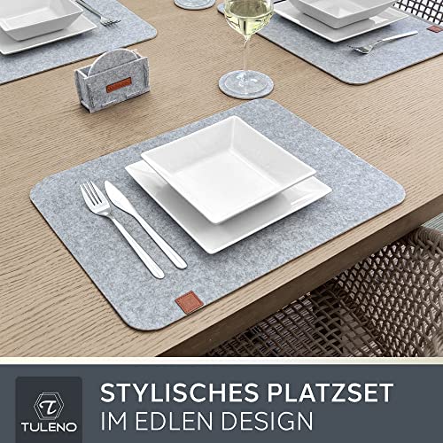 Tischsets Tuleno Tischset Filz grau 19-teilig abwaschbar
