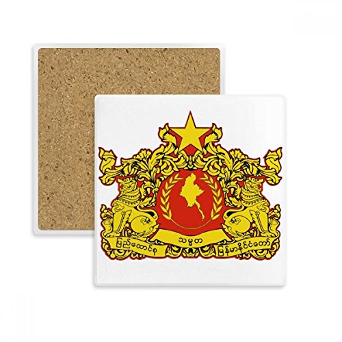 Naypyidaw Birmanie emblème coaster carré porte-absorbant boisson - 2