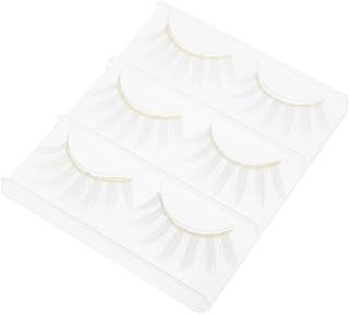 6pcs White Cosplay False Eyelashes Lightweight Comfortable Masquerade Makeup Lashes for Parties Weddings Photography