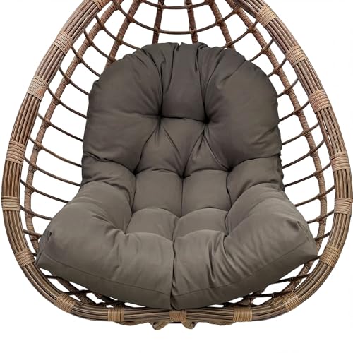Awoyep Hängesessel Kissen Ersatzkissen Outdoor: Thick Soft Polyester Sitzkissen 80x120 cm Egg Swing Cushion Modern Einzel Pad für Hängeschaukel Gartenstuhl (Dark Gray)