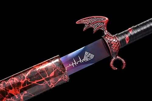 Miniatura 6 de Espada china, cuchillo Shura jian (cuchillas moradas de acero de alto carbono forjadas, accesorios de aleación) Kung fu