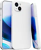 Capa Capinha Para iPhone 13 Silicone Com Proteção Na Câmera Forro Veludo Premium (BRANCO)