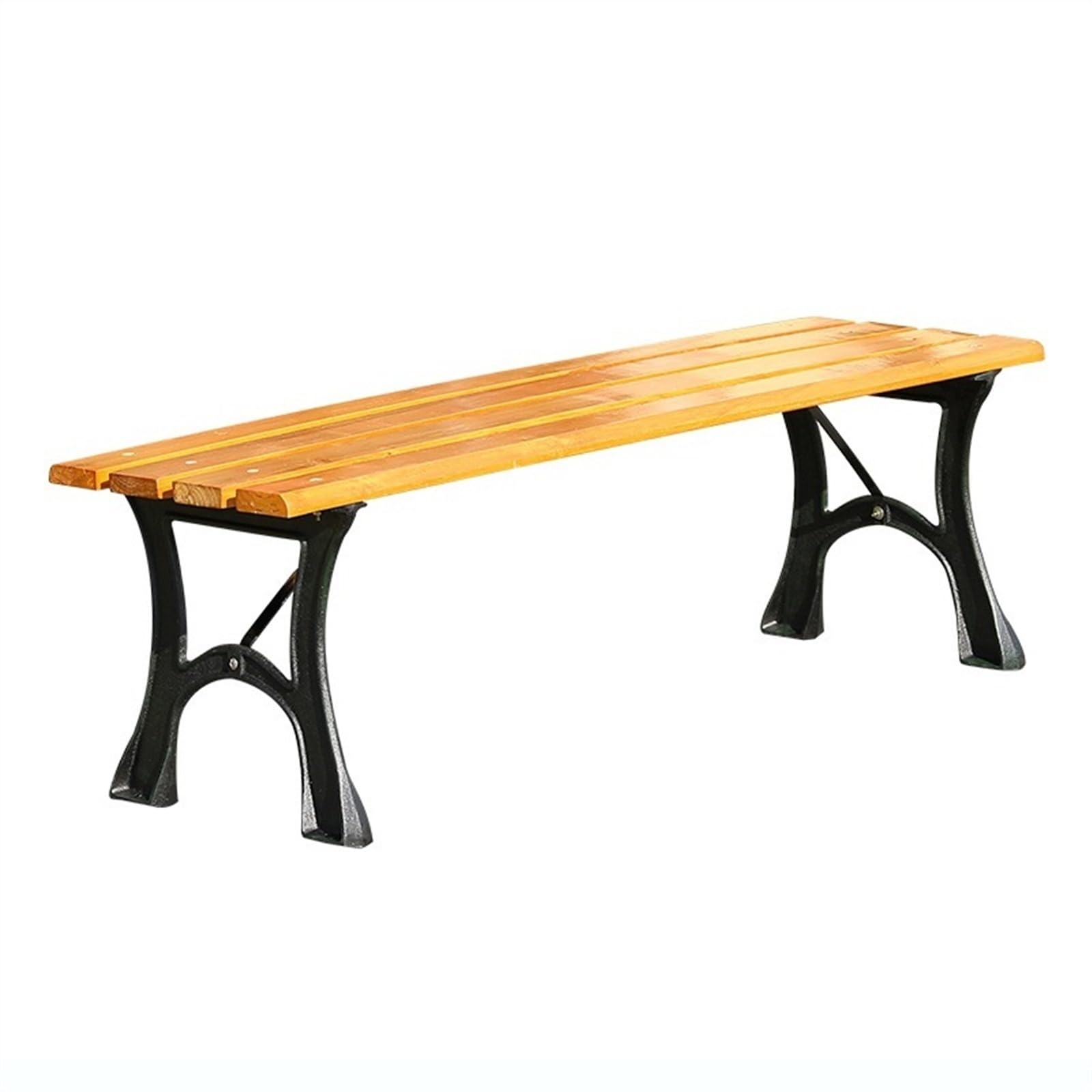 Banc de jardin extérieur sans dossier fonte 120cm siège de loisirs terrasse