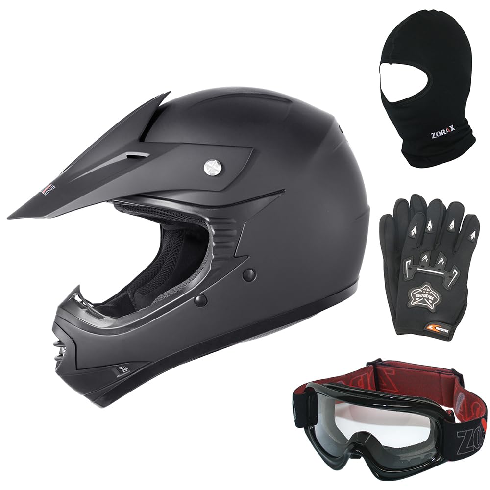 Zorax ZOR-X19 Pink XL (55-56cm) PREDATOR Kids Motocross Motorbike MX Helmet ECE 2206 & Gloves XL(8cm