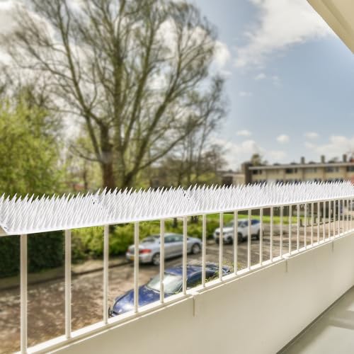 Image of Bird Spikes |White| Pack of 50 Bird Spikes | 11.5 Inch Length Repellent Spike, Pigeon Problem Solutions, UV Stabilized Spikes for Outdoor AC Unit & Balcony Railing, Pigeon Control