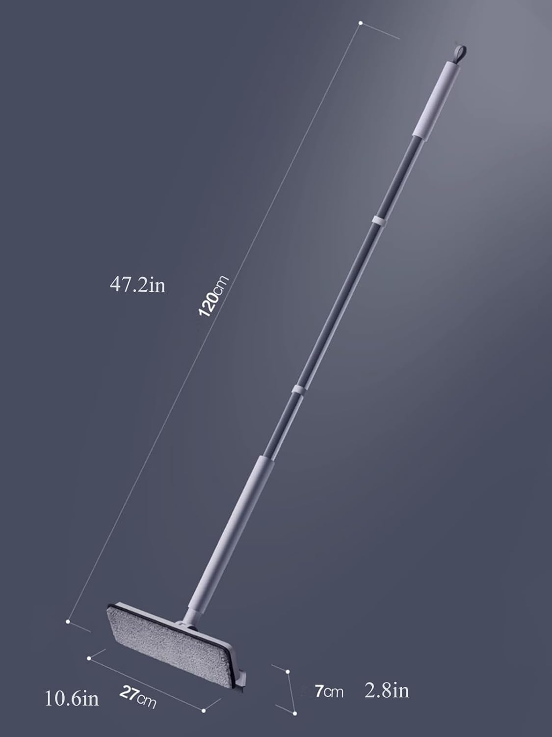 2 in 1 Window Shower Squeegee, Durable Shower Squeegees with 120cm-Multi-Pack Extension Pole, Shower Wiper Removable Easy Grip Handle Perfectfor Bathroom Kitchen High Windows Shower Mirror