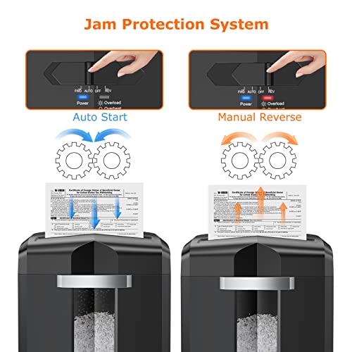 Image of Bonsaii 12 Sheet Micro Cut Paper Shredder | 60-Minute Continuous Run Time | Home Office Heavy Duty Shredder for CD, Credit Card, Mails, Staple, Clip, Jam-Proof System | 4.2 Gal Pullout Bin | C266-B
