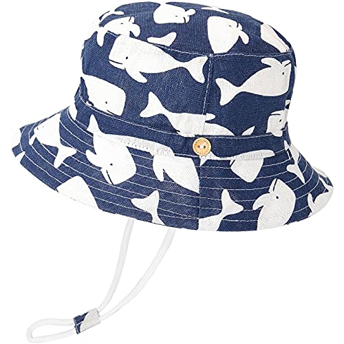 Tidefire Toddler Kids Bucket Sun Hat Cute Baby Summer Travel Outdoor Infant Beach Hat For Boys Girls Navy Whales 6-12 Months #TOP18