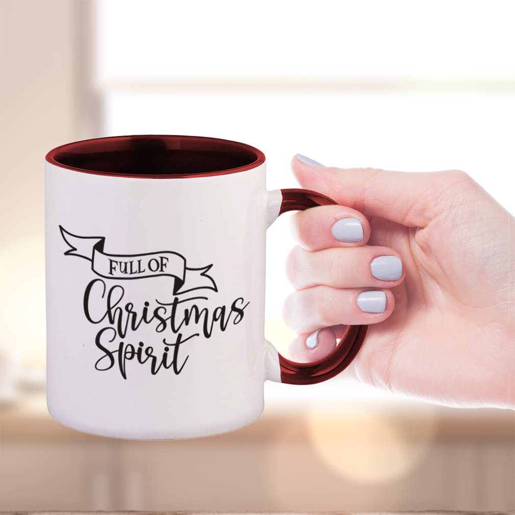 Amazon.com | Ceramic Colorful Coffee Mug 11 Ounces Full of Christmas Spirit  Tea Cup Christmas Carols Black Inner Handle: Coffee Cups & Mugs