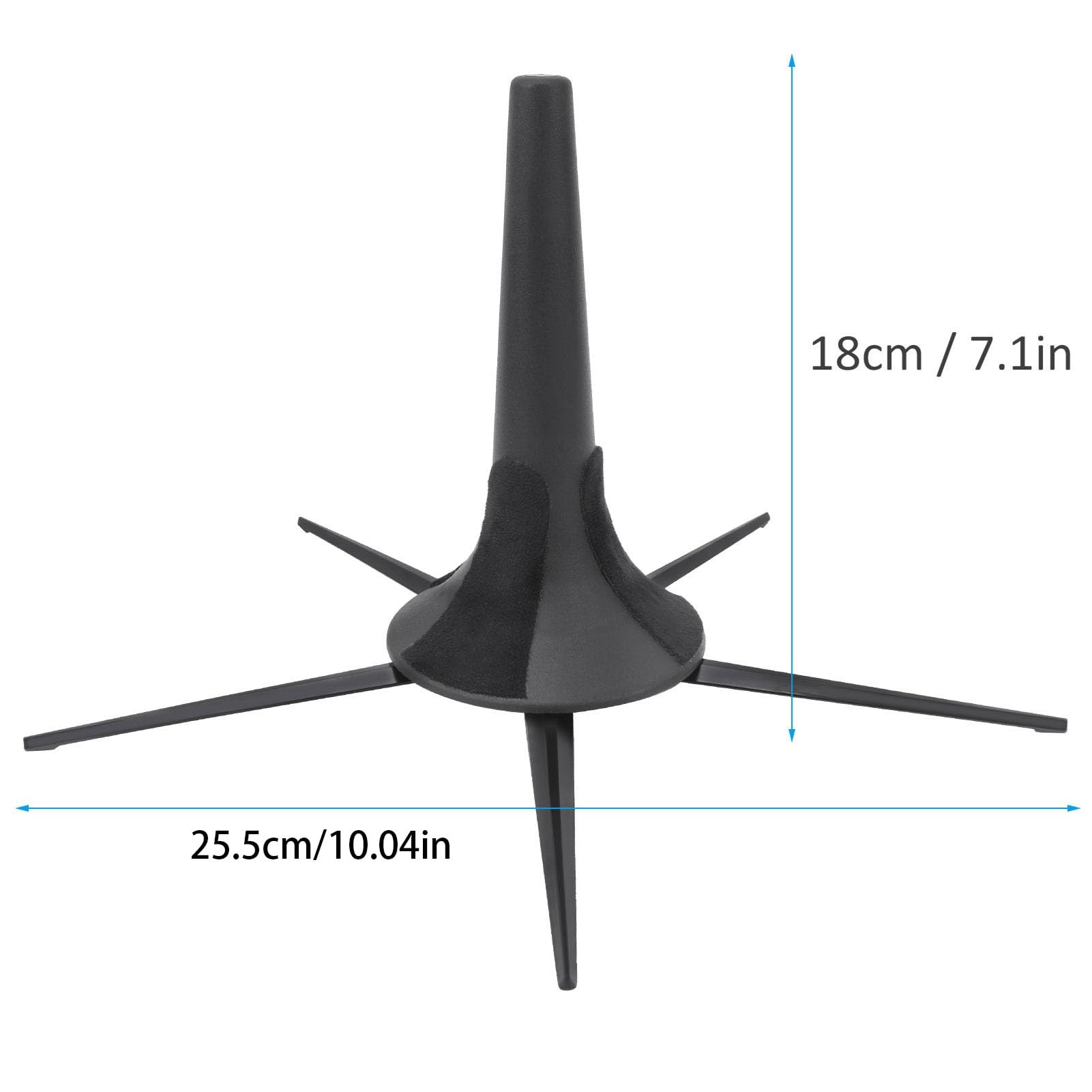 Dilwe Support de trompette à 5 jambes, pliable en ABS et alliage de zinc noir, pour performances, transport et stockage