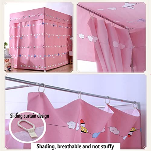 Mosquitera con dosel para cama individual cortina decorativa rosa de metal 4