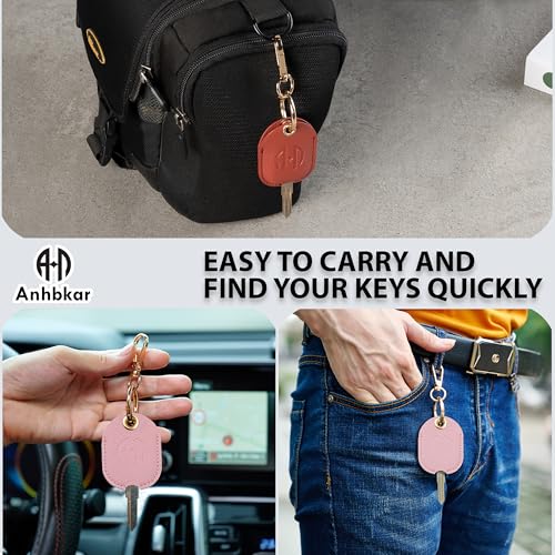 Image of Leather Keys Sleeve for Broken Car Key Loop Replacement - Cute Keychain Cover - Protector, Holder for Men & Women